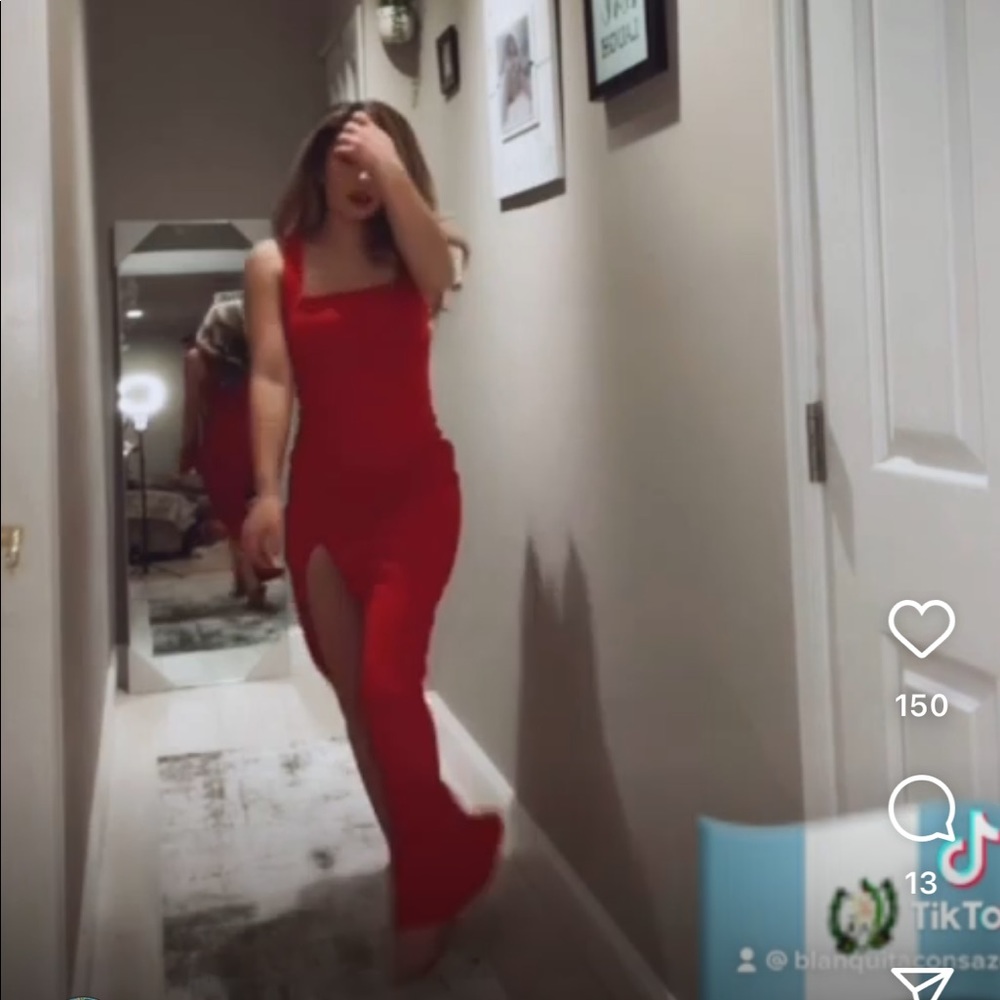 Nastygal Red dress with slit
